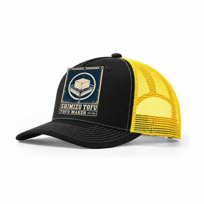 Shimizu Tofu Works Noren Trade Co Trucker Hat – Black Yellow