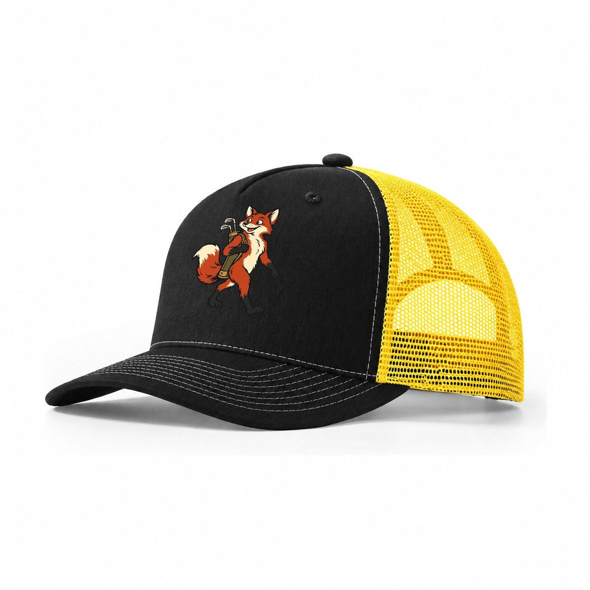 Fox Golf Caddy Sundown Familiars Trucker Hat – Black Yellow