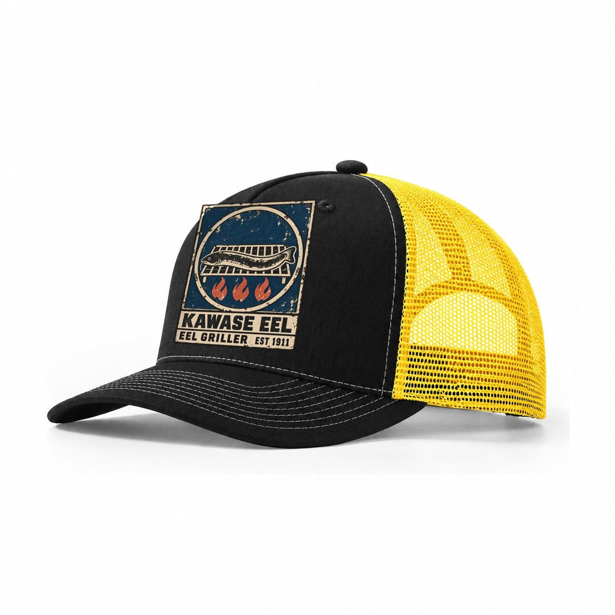 Kawase Eel Grill Noren Trade Co Trucker Hat – Black Yellow