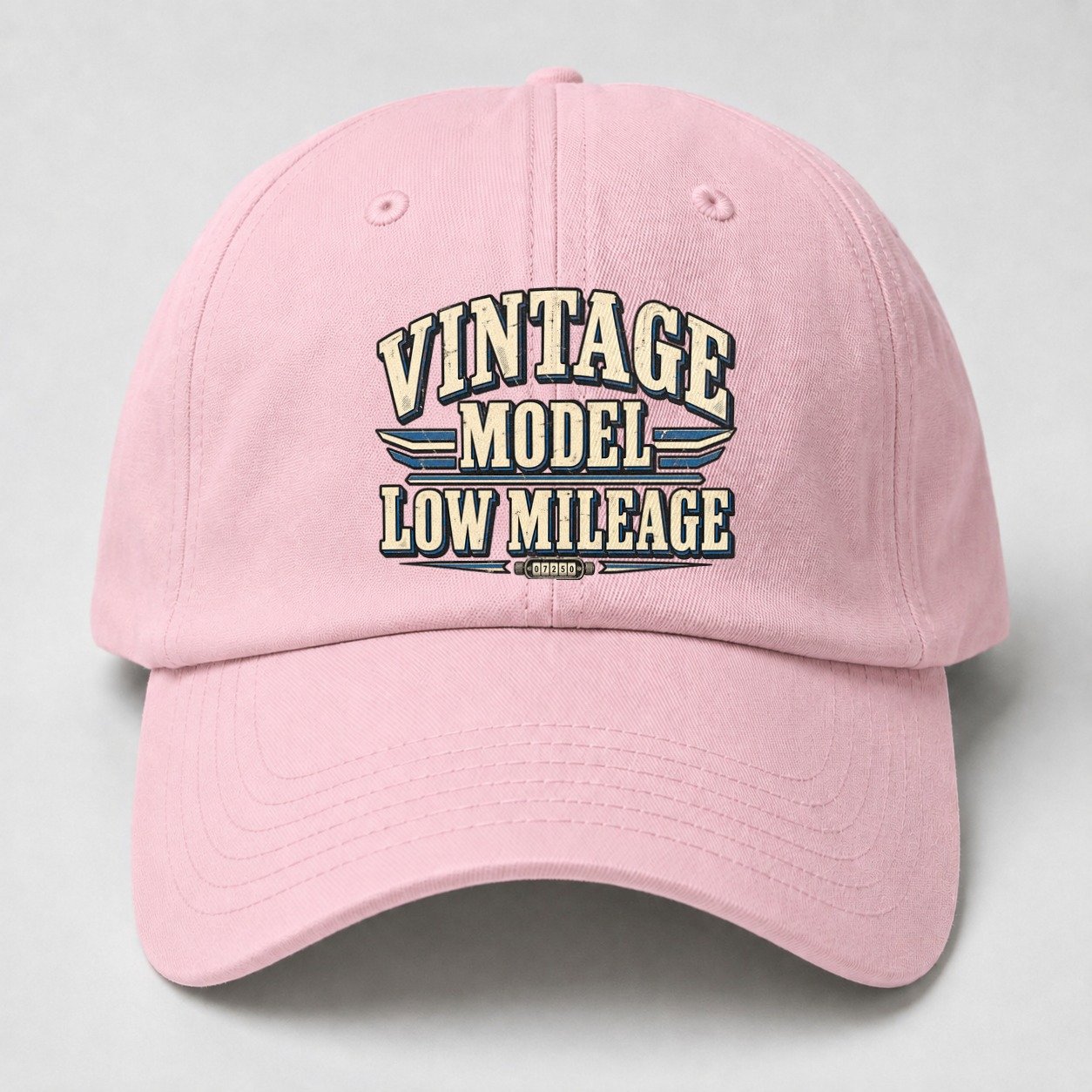 Vintage Model Low Mileage American Wit Baseball Cap – Pink