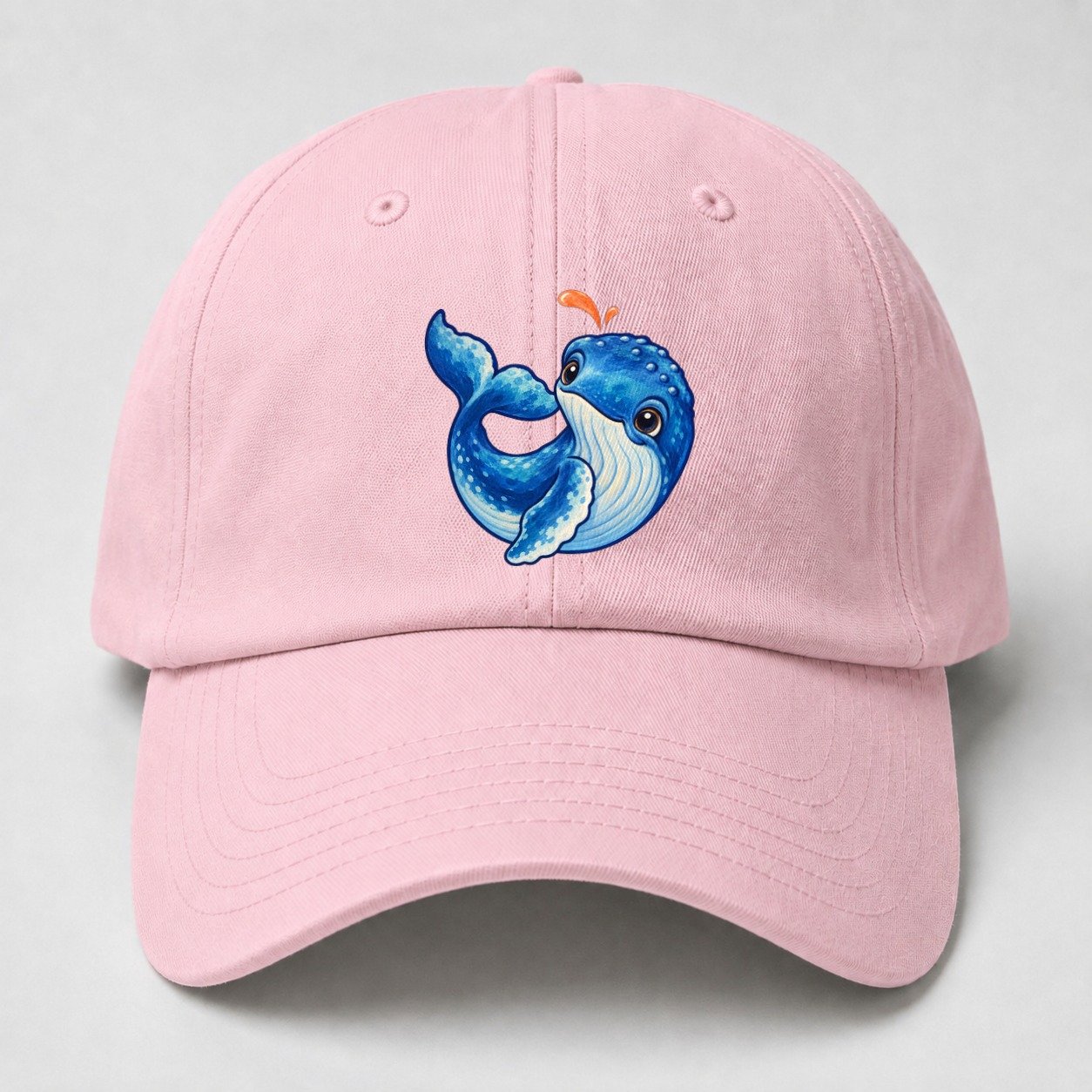 Humpback Whale Tail Curl Sea Sprite Baseball Cap – Pink