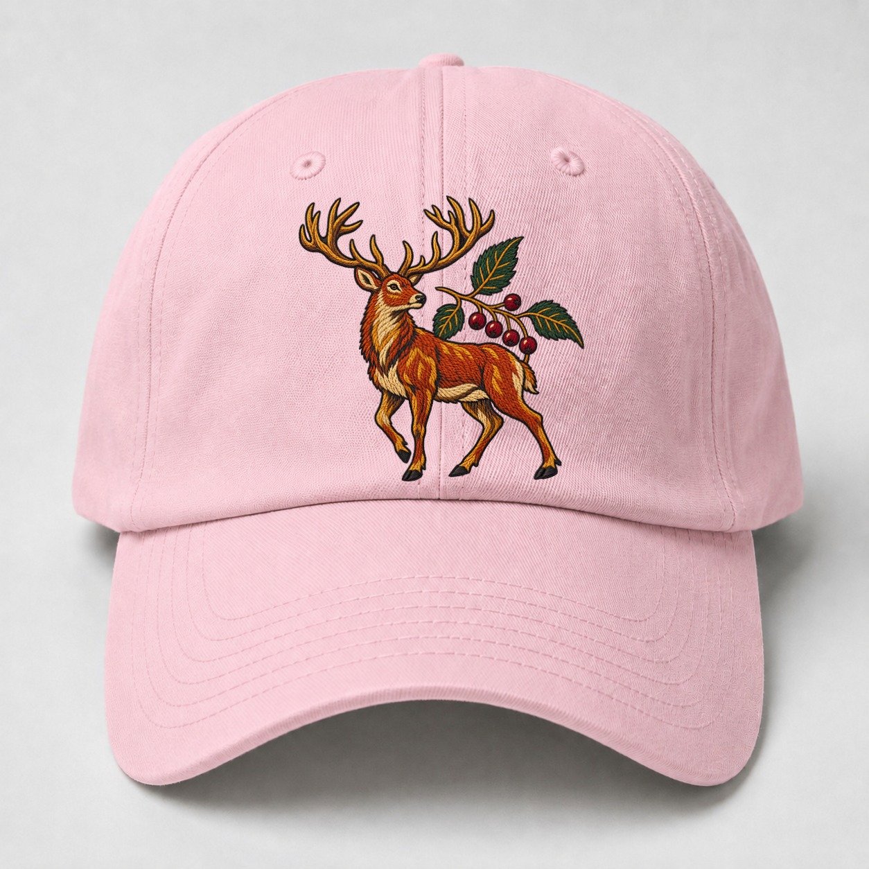 Red Deer And Rowan Berries Uk Culture Heritage Baseball Cap – Pink