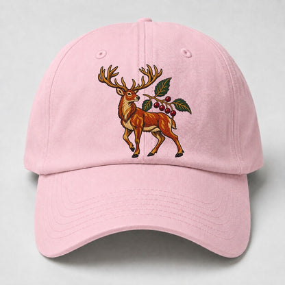 Red Deer And Rowan Berries Uk Culture Heritage Baseball Cap – Pink