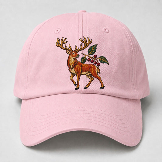 Red Deer And Rowan Berries Uk Culture Heritage Baseball Cap – Pink