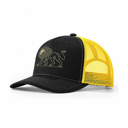Lion Horizon Walk Trucker Hat – Black Yellow