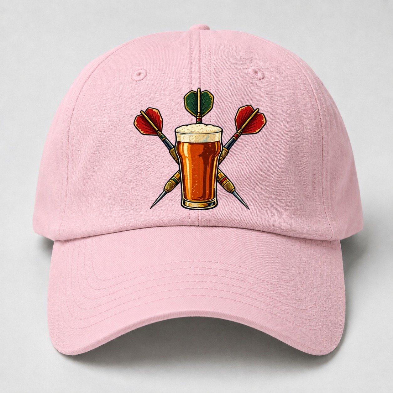 Pub Darts And Unbranded Pint Uk Culture Heritage Baseball Cap – Pink