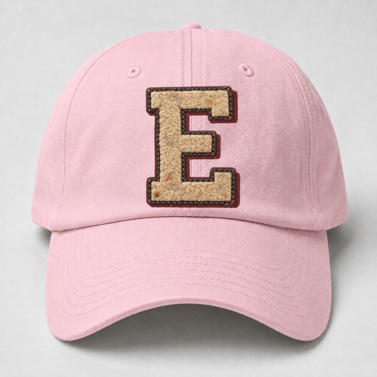 Varsity Chenille E Monogram Baseball Cap – Pink