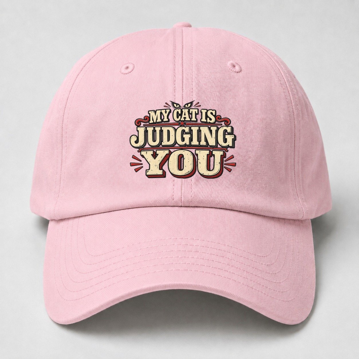 My Cat Is Judging You American Wit Baseball Cap – Pink
