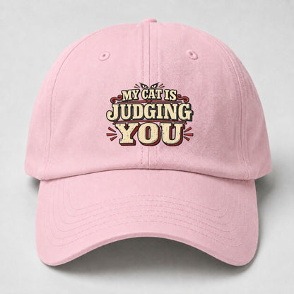 My Cat Is Judging You American Wit Baseball Cap – Pink