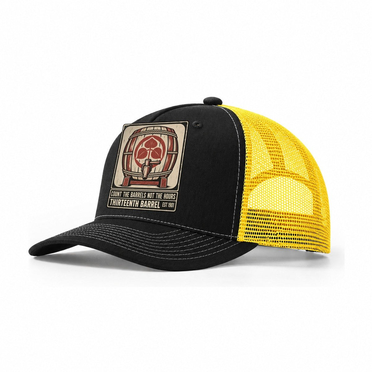 Thirteenth Barrel Izakaya Rules Trucker Hat – Black Yellow