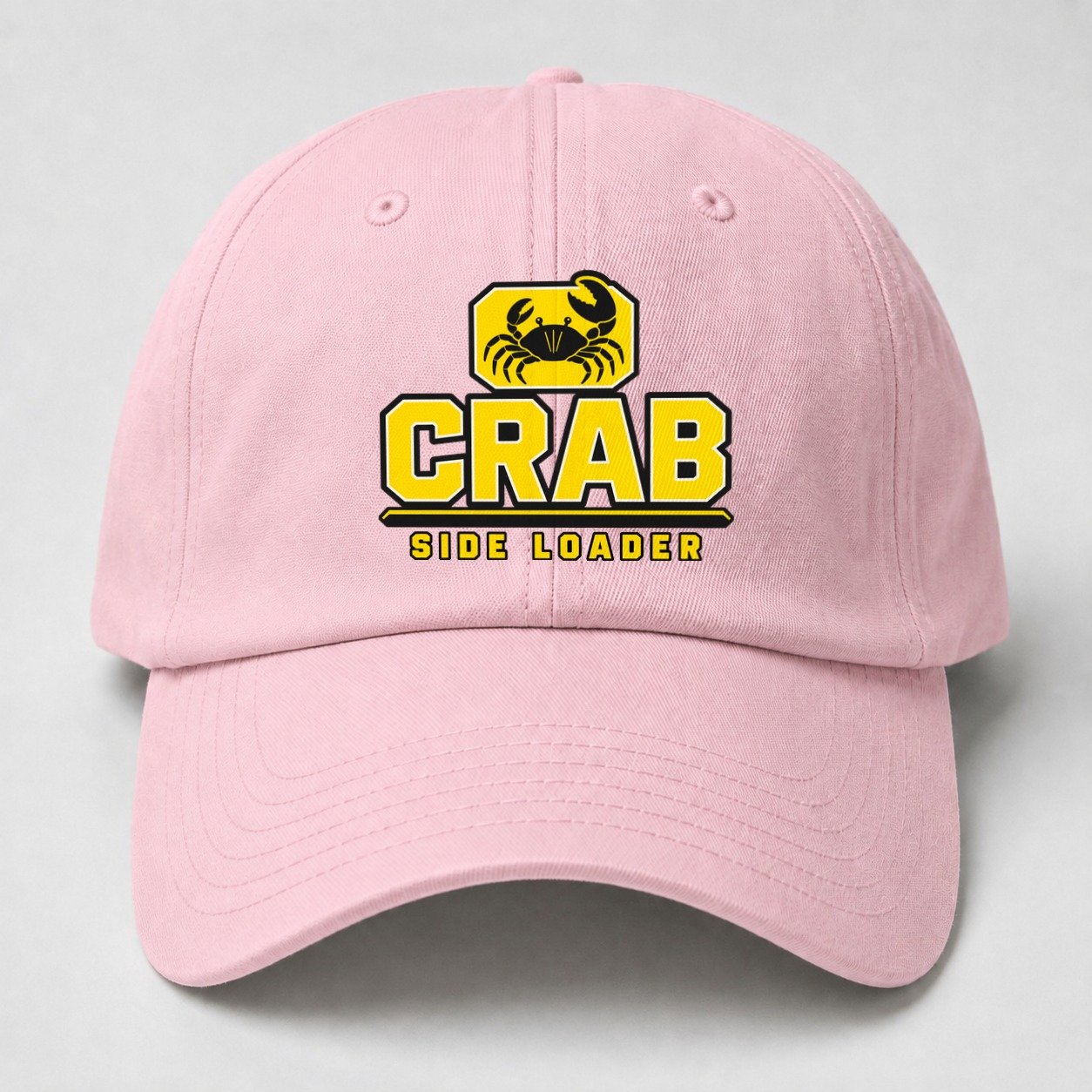 Crab Side Loader Heavy Duty Baseball Cap – Pink