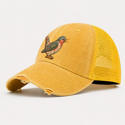 Clay Bird Whistle Gentle Wild Washed Trucker Hat – Yellow