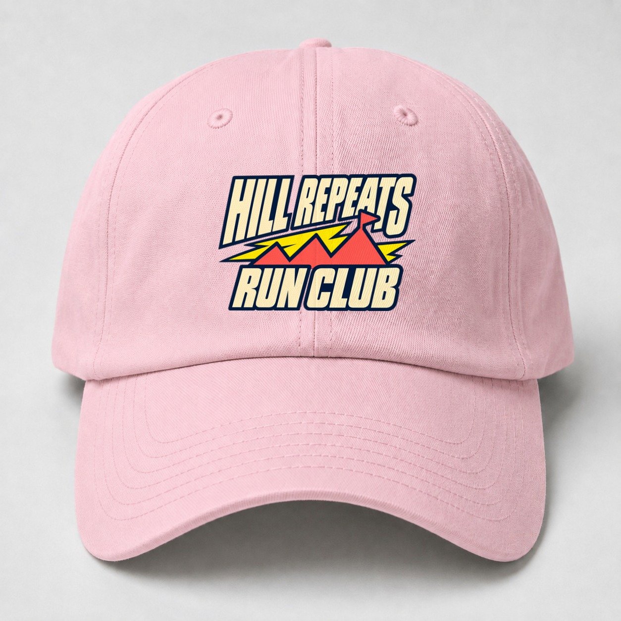 Hill Repeats Run Club 90S Running Clubs Baseball Cap – Pink