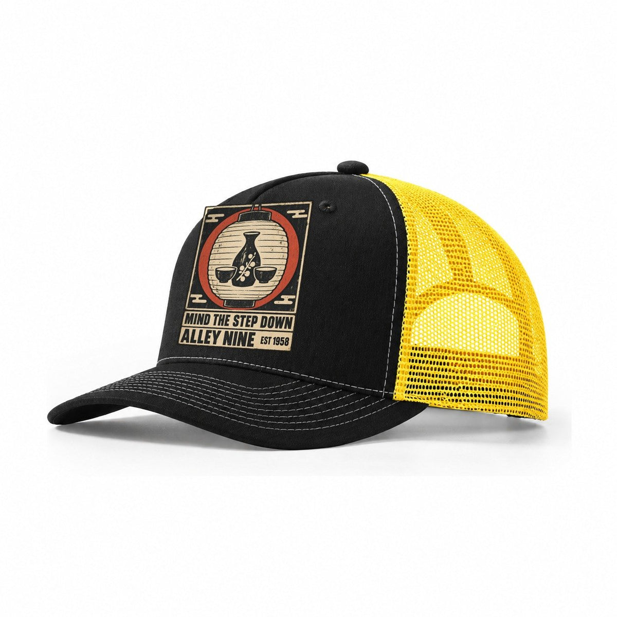 Alley Nine Izakaya Rules Trucker Hat – Black Yellow