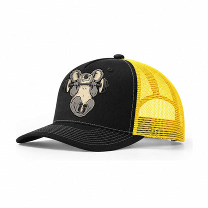 Koala Pull Ups Animal Lifters Trucker Hat – Black Yellow