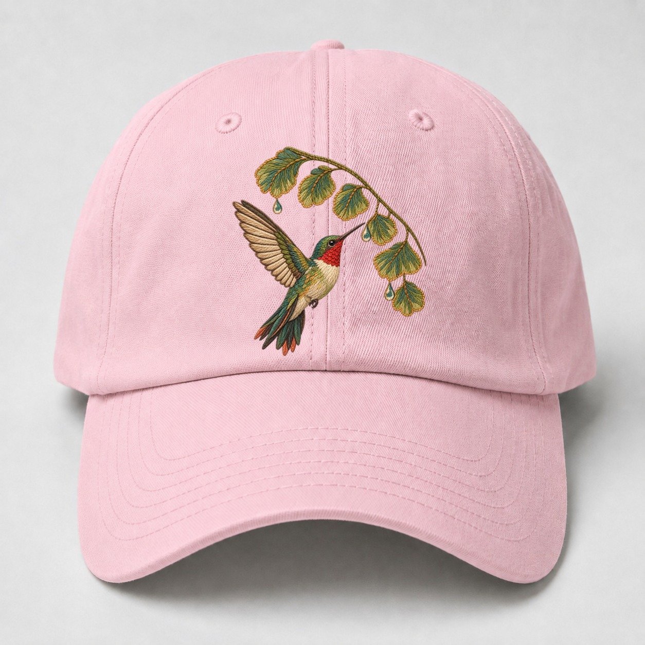 Fern Rain Hummingbird Gentle Wild Baseball Cap – Pink