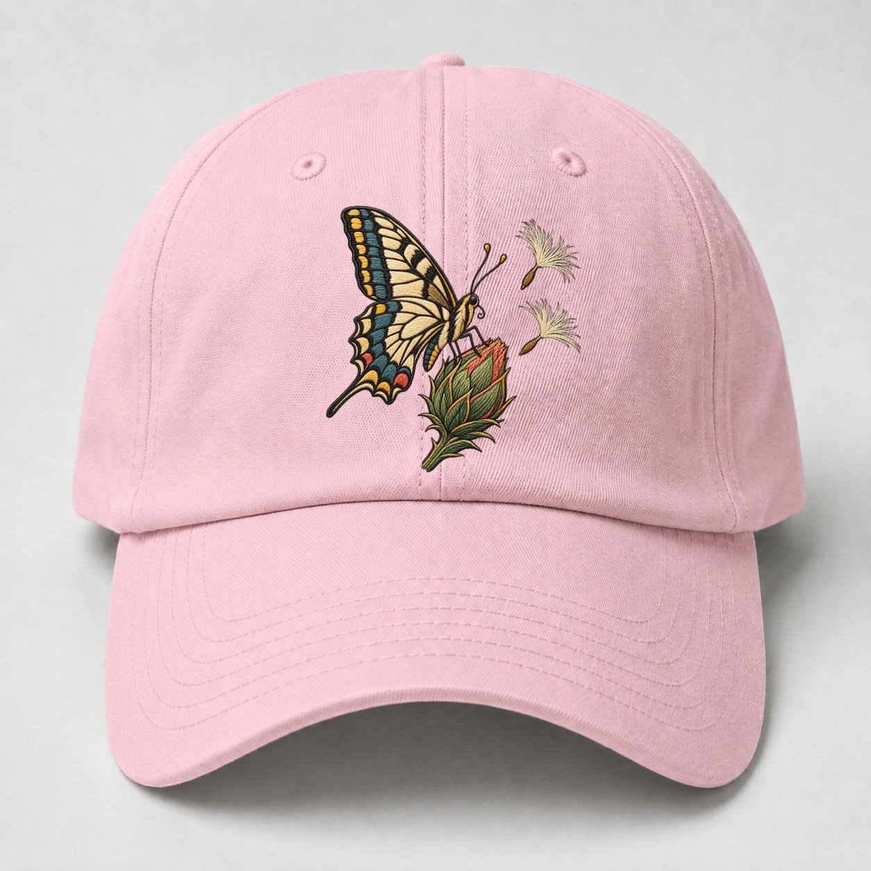 Swallowtail Thistle Rest Gentle Wild Baseball Cap – Pink