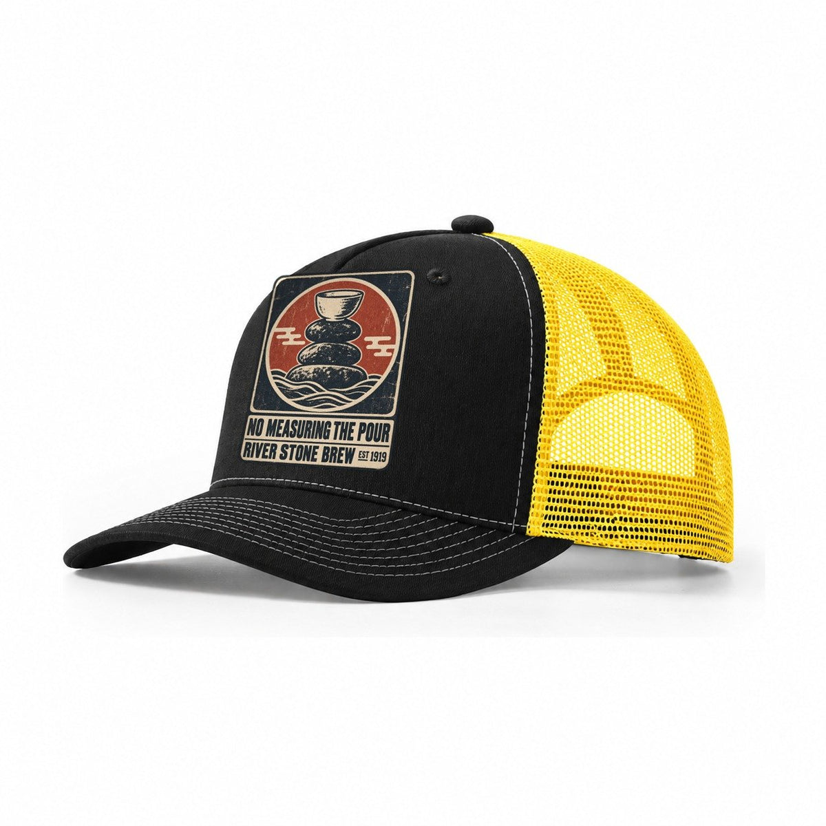 River Stone Brew Izakaya Rules Trucker Hat – Black Yellow