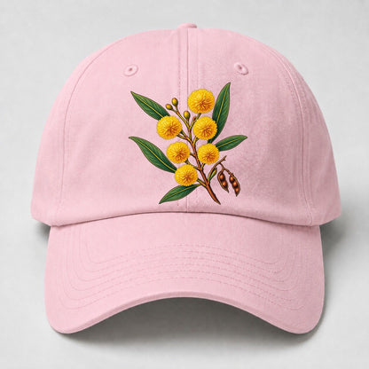 Golden Wattle Flowering Sprig Australia Cultural Icons Baseball Cap – Pink