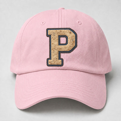 Varsity Chenille P Monogram Baseball Cap – Pink