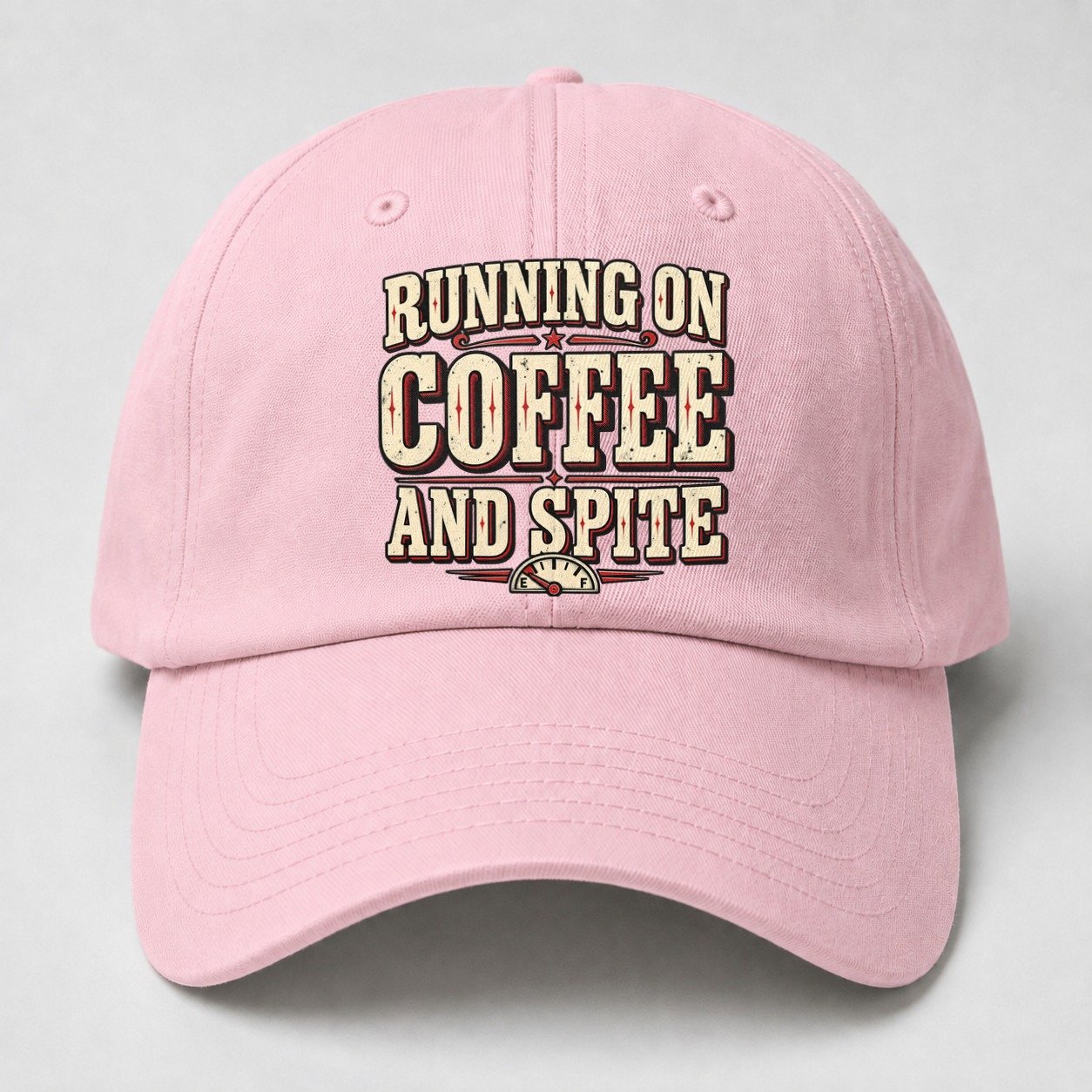 Running On Coffee And Spite American Wit Baseball Cap – Pink