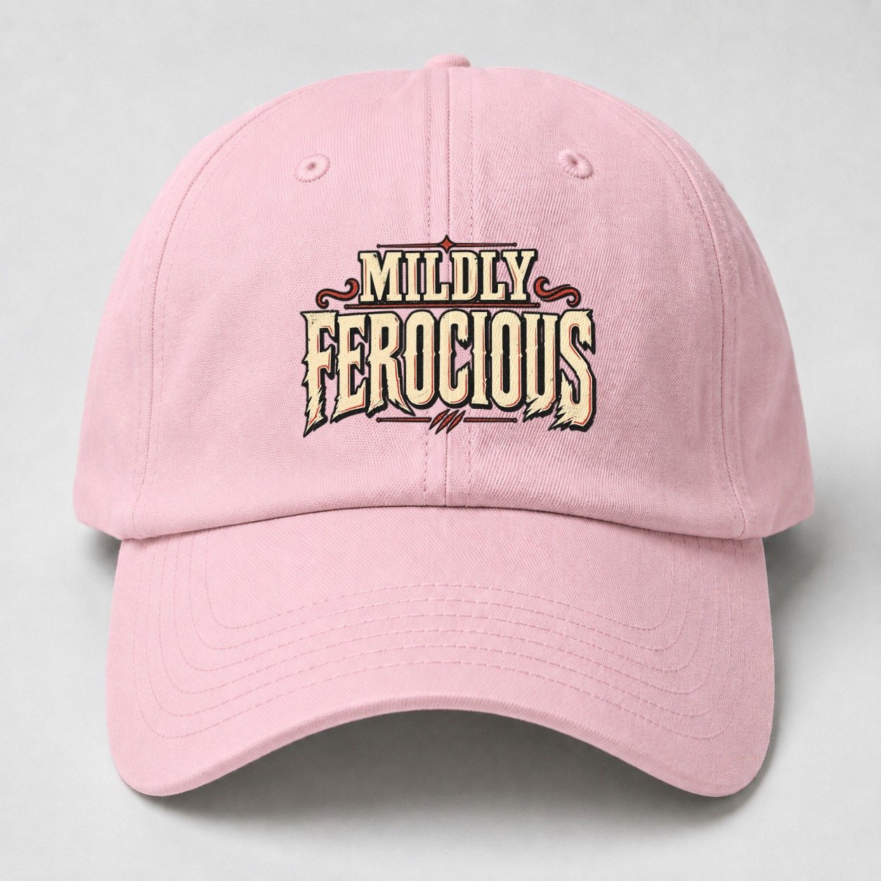 Mildly Ferocious American Wit Baseball Cap – Pink