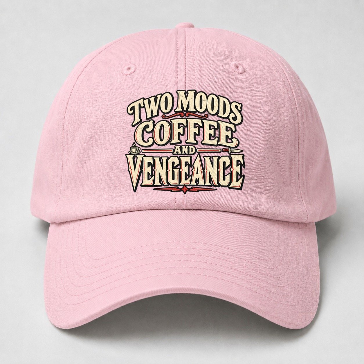 Two Moods Coffee And Vengeance American Wit Baseball Cap – Pink
