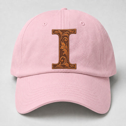 Tooled Leather I Monogram Baseball Cap – Pink