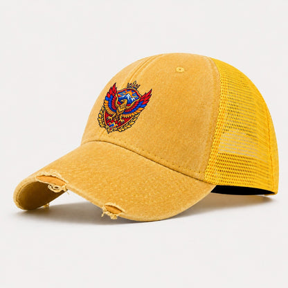 Armenia Heraldic Crest Country Logos Washed Trucker Hat – Yellow