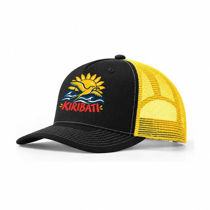 Kiribati Sun Bird Trucker Hat – Black Yellow