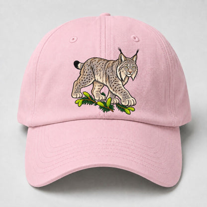 Canada Lynx And Spruce Tips Canada Cultural Icons Baseball Cap – Pink