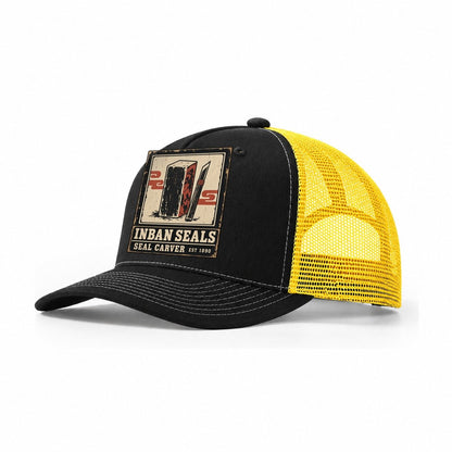 Inban Seal Carvers Noren Trade Co Trucker Hat – Black Yellow