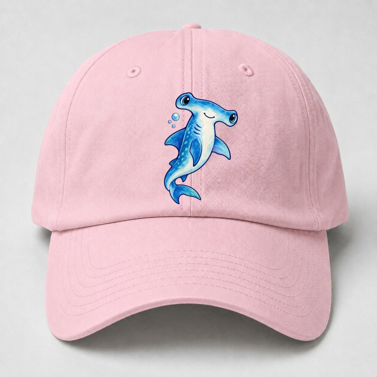 Hammerhead Shark Upward Swim Sea Sprite Baseball Cap – Pink