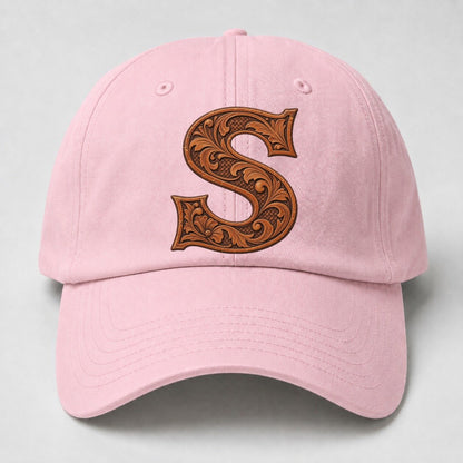 Tooled Leather S Monogram Baseball Cap – Pink