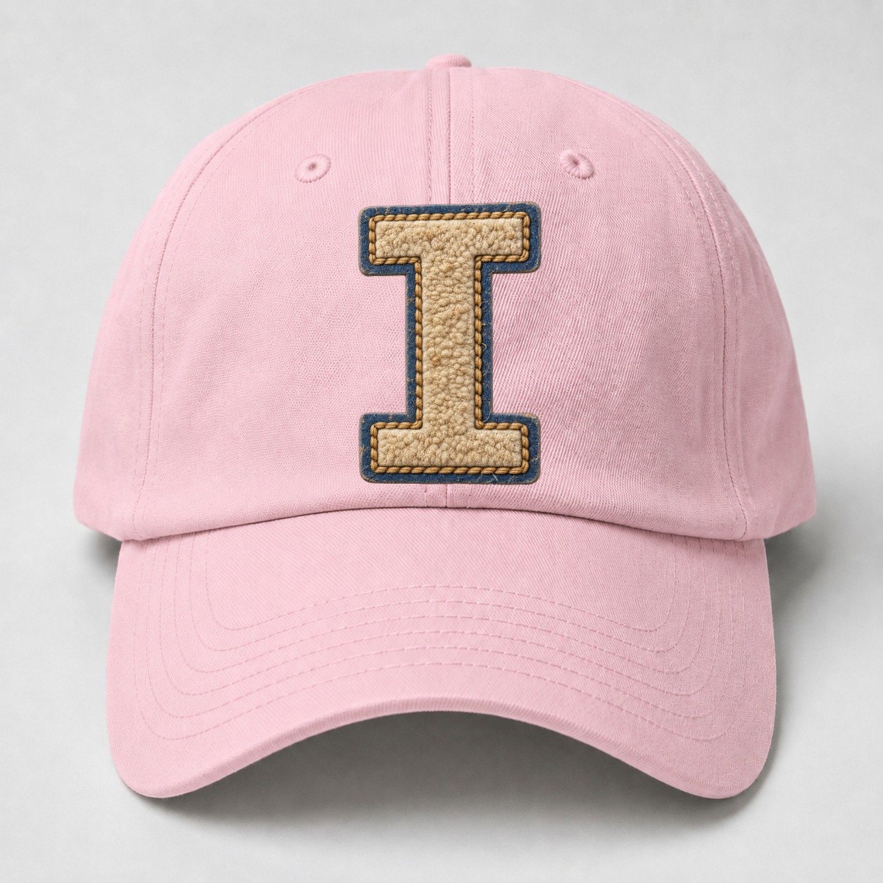 Varsity Chenille I Monogram Baseball Cap – Pink