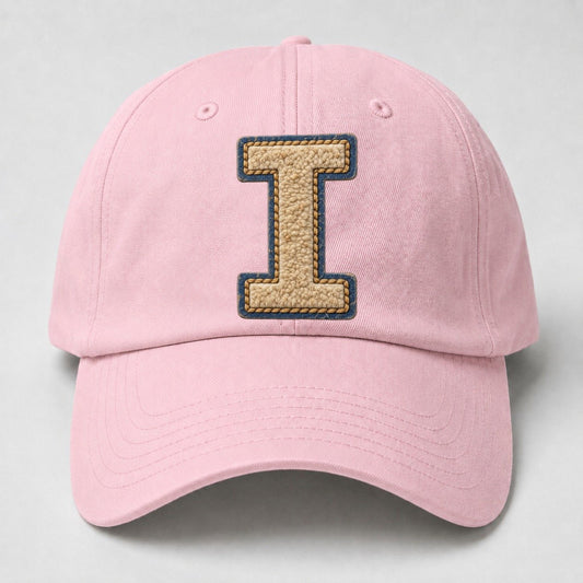 Varsity Chenille I Monogram Baseball Cap – Pink