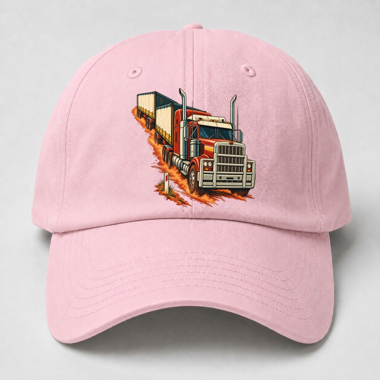 Generic Road Train And Red Dust Marker Australia Cultural Icons Baseball Cap – Pink