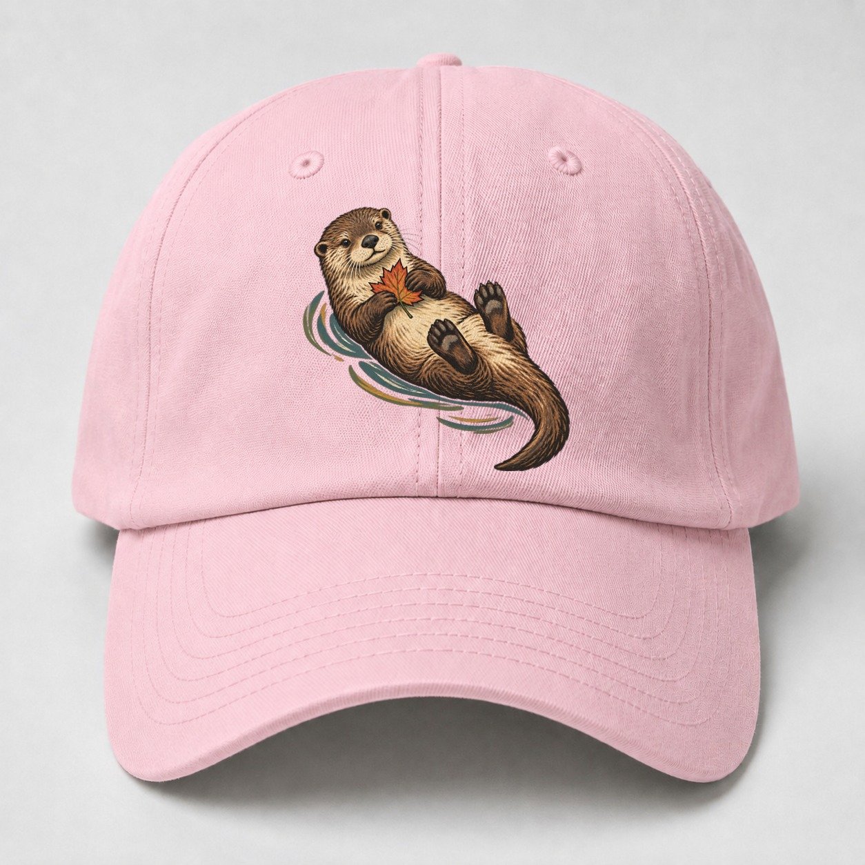Otter Floating Leaf Gentle Wild Baseball Cap – Pink