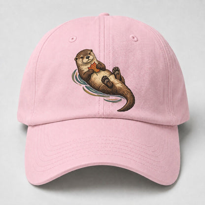Otter Floating Leaf Gentle Wild Baseball Cap – Pink
