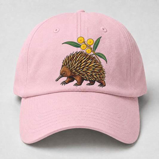 Short Beaked Echidna And Golden Wattle Australia Cultural Icons Baseball Cap – Pink