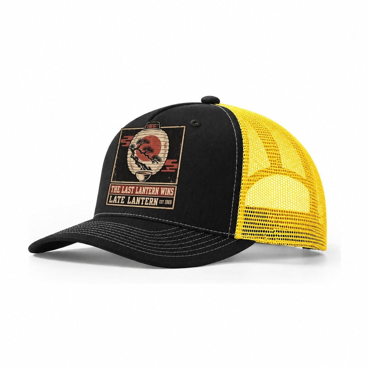 Late Lantern Izakaya Rules Trucker Hat – Black Yellow