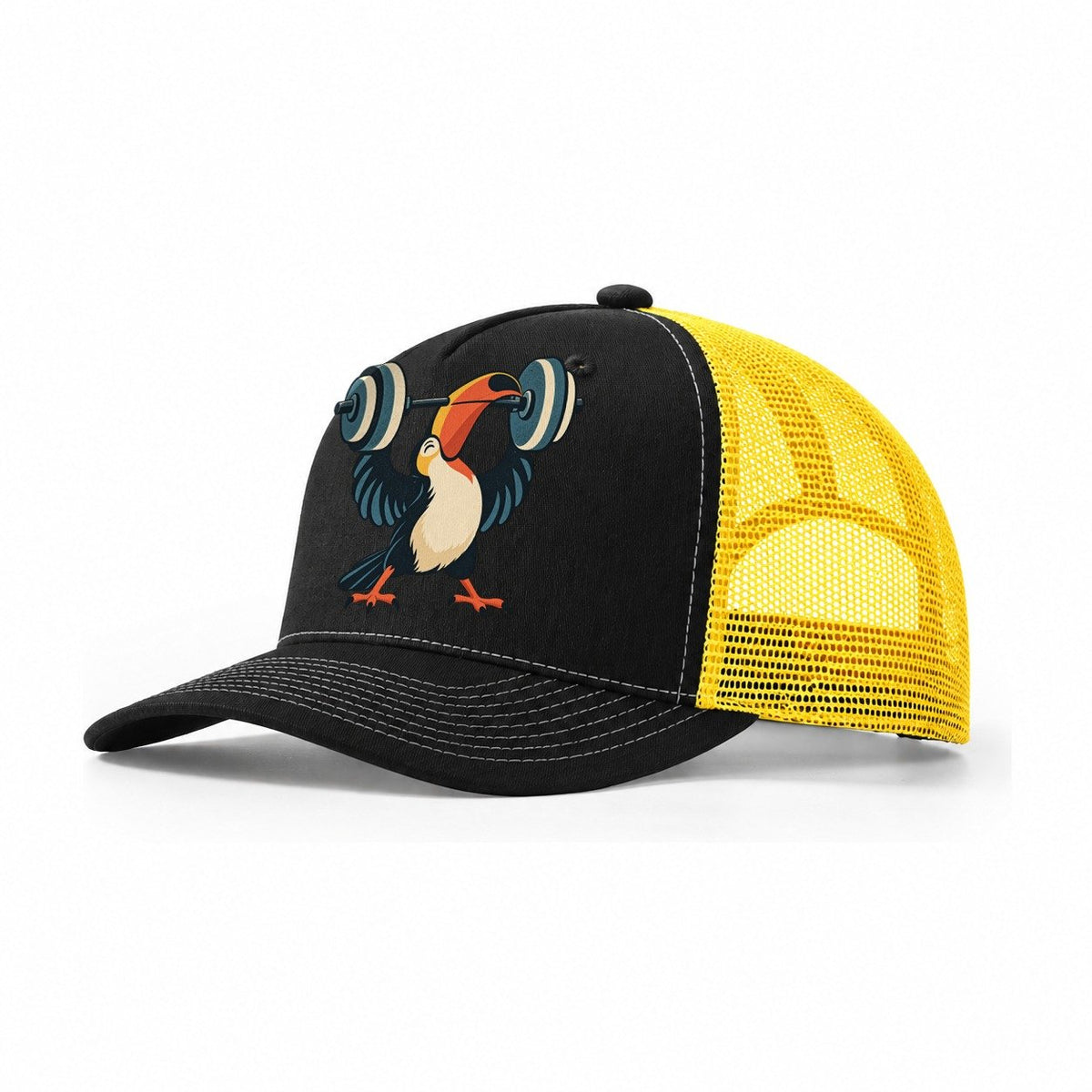 Toucan Beak Press Animal Lifters Trucker Hat – Black Yellow