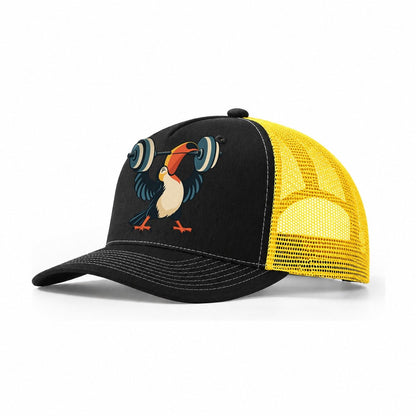 Toucan Beak Press Animal Lifters Trucker Hat – Black Yellow