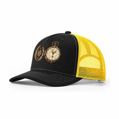 Night Watch Pocketwatch Sundown Familiars Trucker Hat – Black Yellow