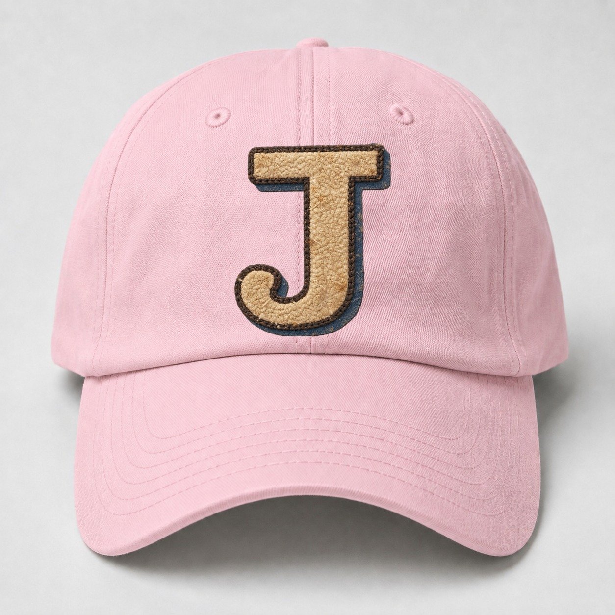 Varsity Chenille J Monogram Baseball Cap – Pink