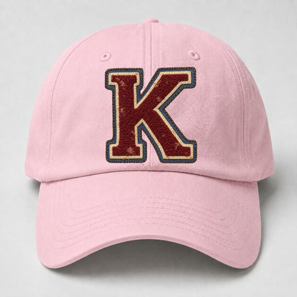Varsity Chenille K Monogram Baseball Cap – Pink