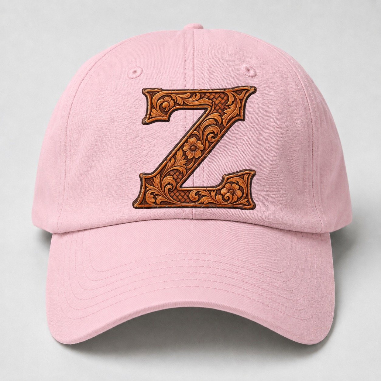 Tooled Leather Z Monogram Baseball Cap – Pink