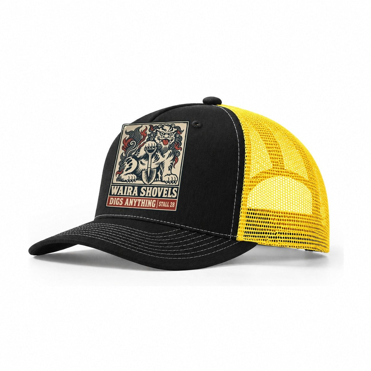 Waira Shovels Yokai Night Market Trucker Hat – Black Yellow
