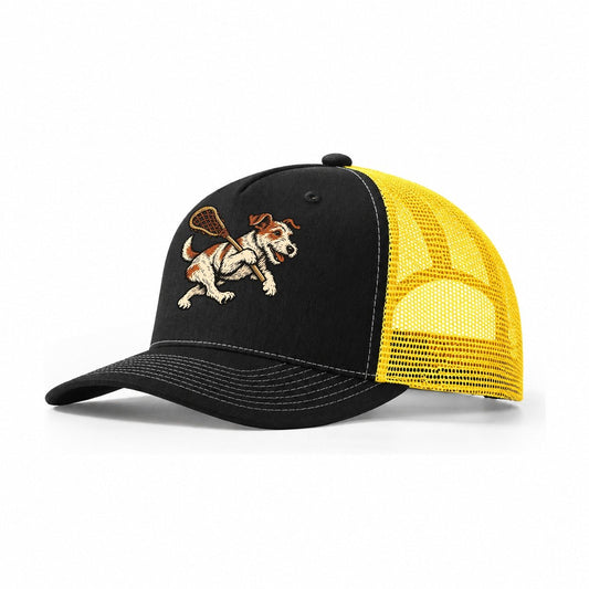Terrier Lacrosse Runner Sundown Familiars Trucker Hat – Black Yellow