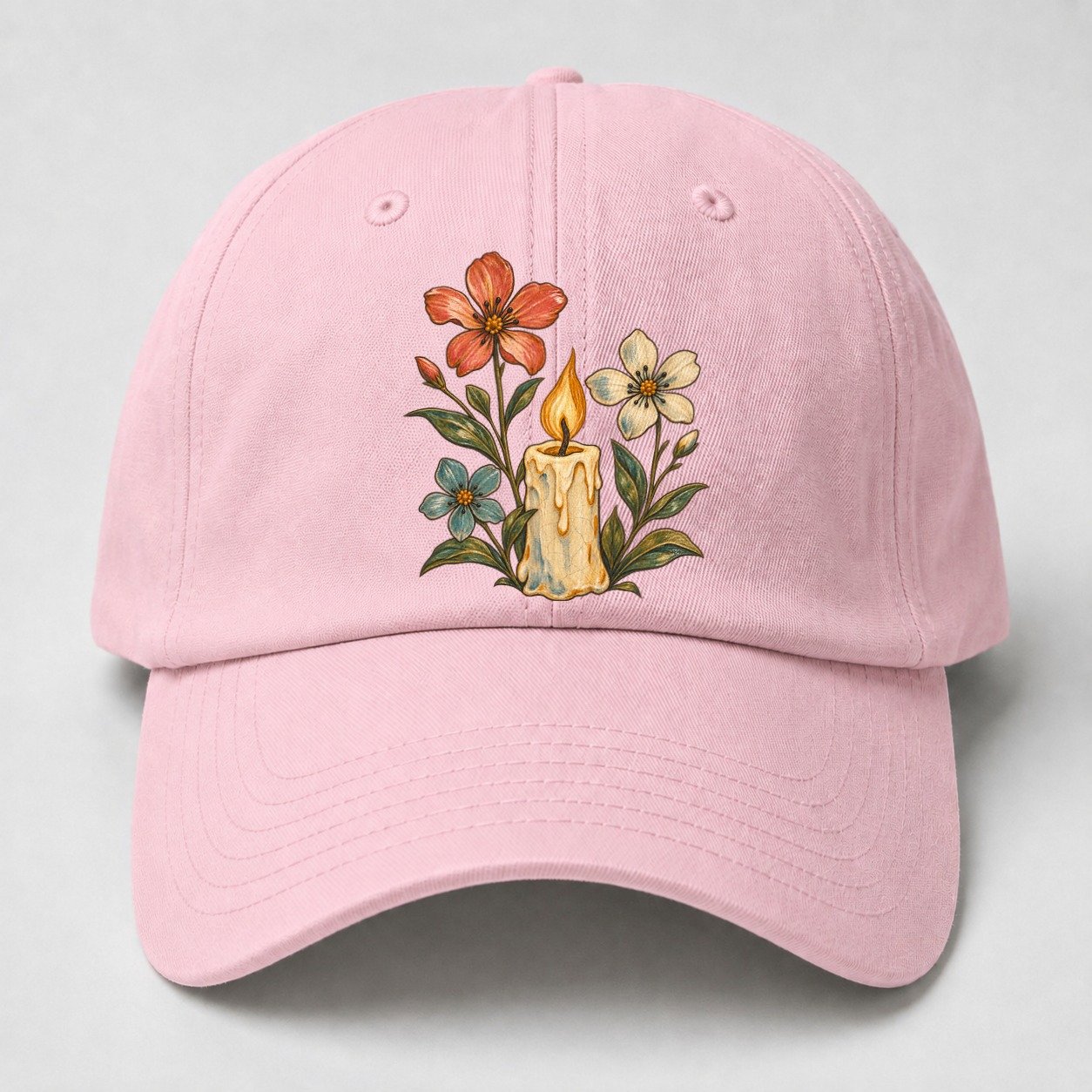 Candle Wildflower Vigil Gentle Wild Baseball Cap – Pink